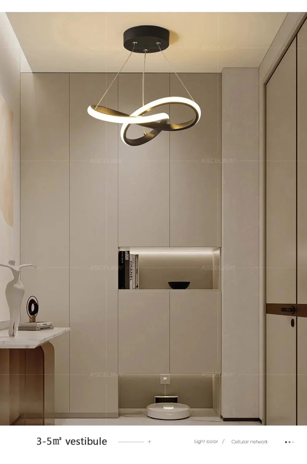 Modern LED Pendant Light With Irregular Streamlined Design Creative Small Hanging Light For Bedrooms Dining Rooms Study Rooms