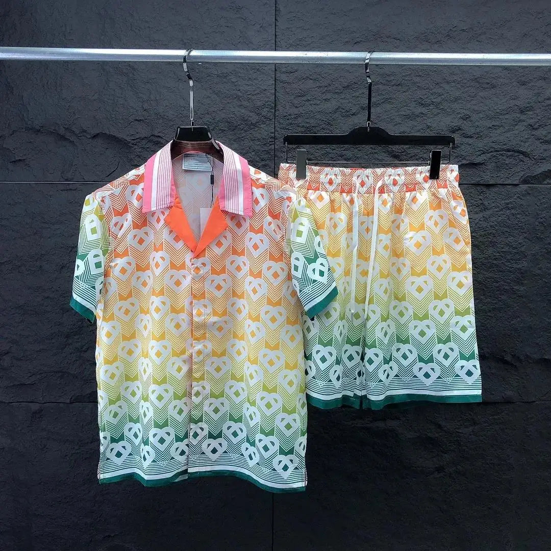 2025 Summer Casual 3D Print Men's Hawaiian Shirt Set Shorts Versatile Fashionable Clothing For Men Women Ropa Y2k Barata