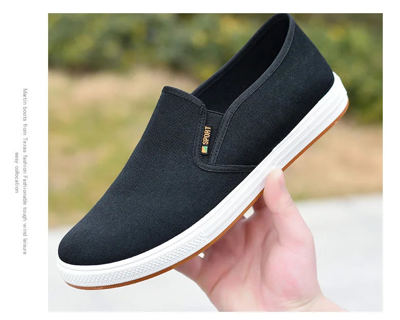 Men Canvas Shoe Casual Sneaker for MenLight Slip-on Vulcanized Comfortable Male Flats Loafers New Black Trainers Zapatos Hombre