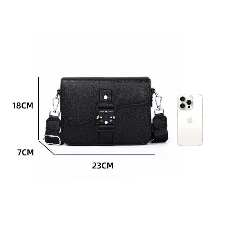 High-End Men's Stylish Crossbody Bag PU Leather Sling Bag Minimalist Business Shoulder Bag Perfect for Daily Commute Travel