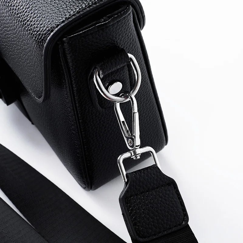 High-End Men's Stylish Crossbody Bag PU Leather Sling Bag Minimalist Business Shoulder Bag Perfect for Daily Commute Travel