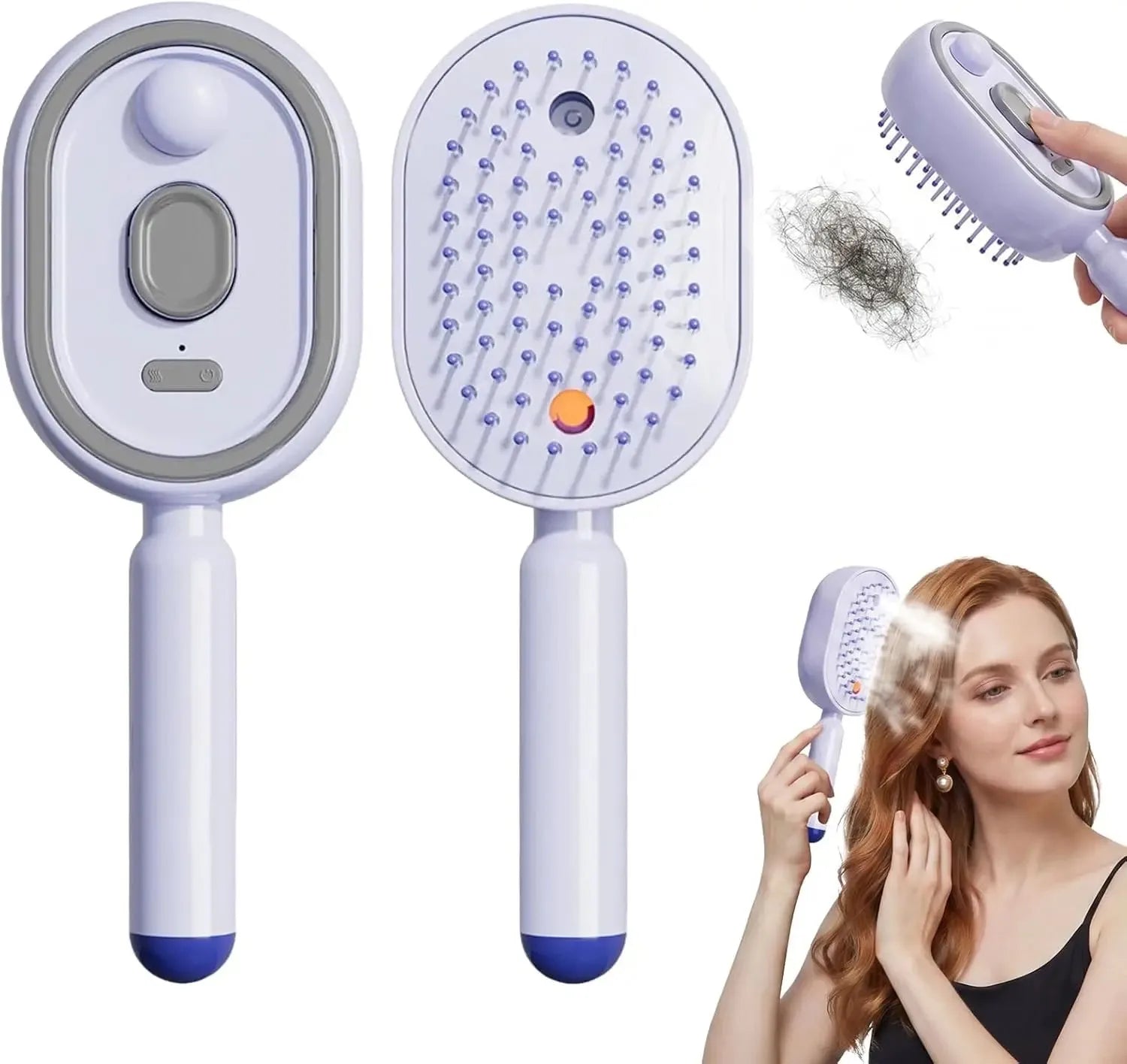 Electric Spray Hair Brush Rechargeable Water Spray Hair Brush Anti-Static Hair Brush Reduce Frizz Electric Steam Massage Comb