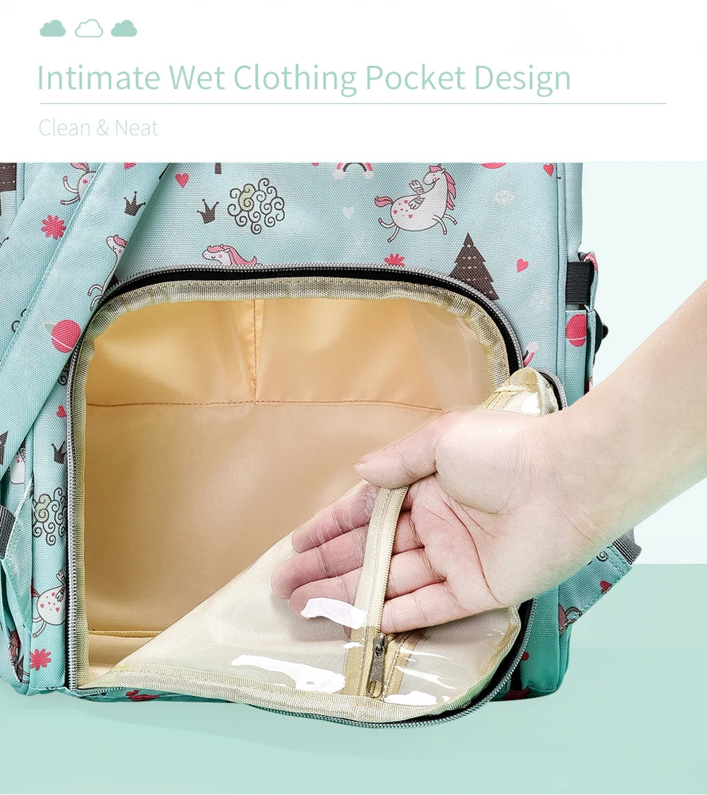 INSULAR Maternity Organizer Mummy Bag Nappy Backpack Travel Hanging Stroller Diaper Bag for Baby Care - Mom's Essentials