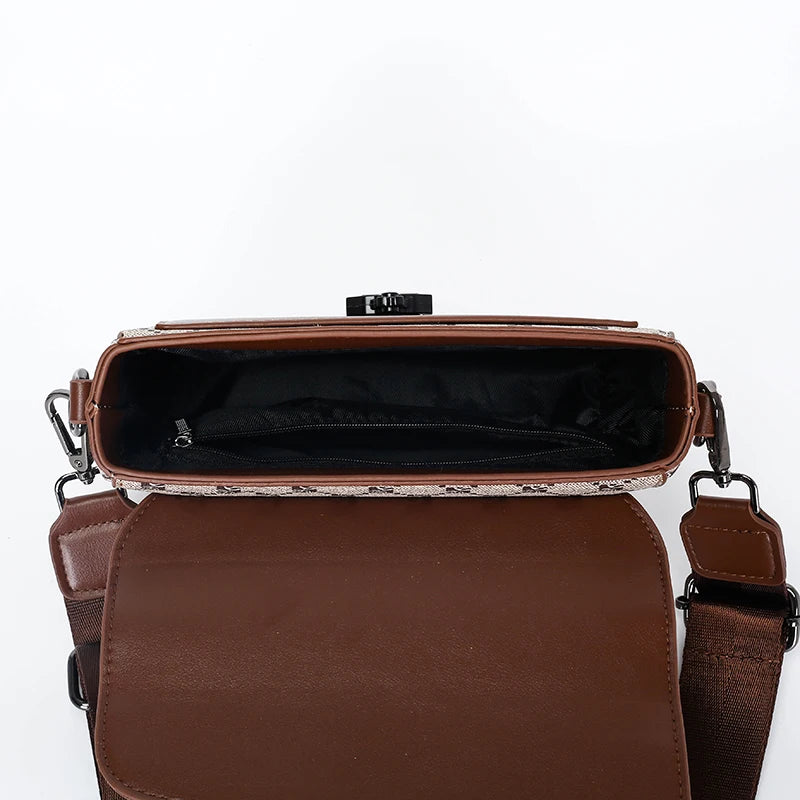 High-End Men's Stylish Crossbody Bag PU Leather Sling Bag Minimalist Business Shoulder Bag Perfect for Daily Commute Travel