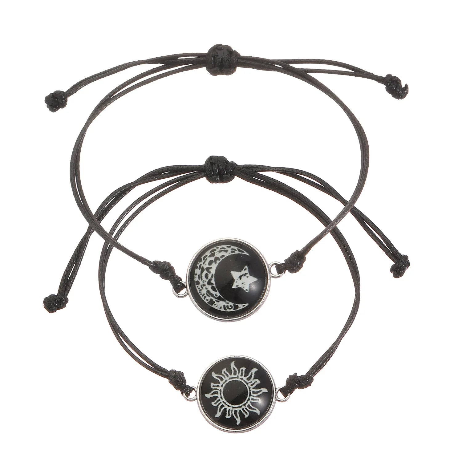 Romantic Luminous Sun Moon Couple Bracelets for Women Men Handmade Braided Rope Matching Bracelet Charms Lover  Jewelry Gifts