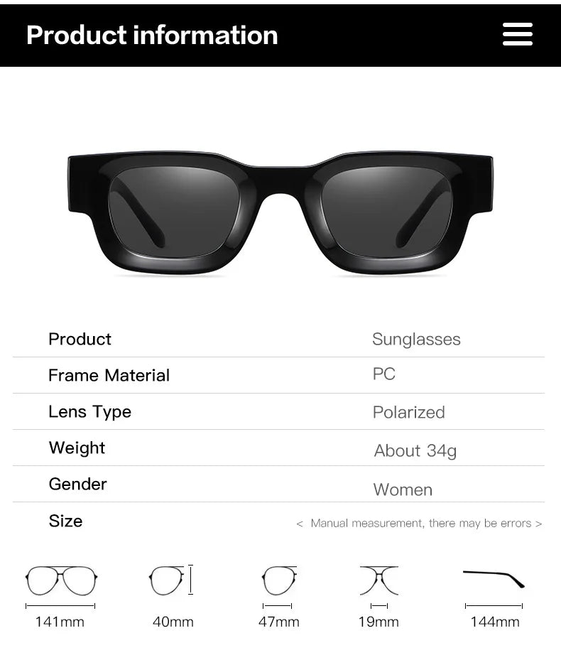 Popular Polarized Sunglasses Men Women Retro Designer Small Square Punk Sun glasses Vintage Shades Eyewear gafas de sol hombre