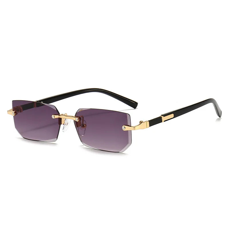 Popular Women Men Shades Oval Sun Glasses for Woman Man Summer Traveling UV400 Rimless Sunglasses Round Fashion Gafas De Sol