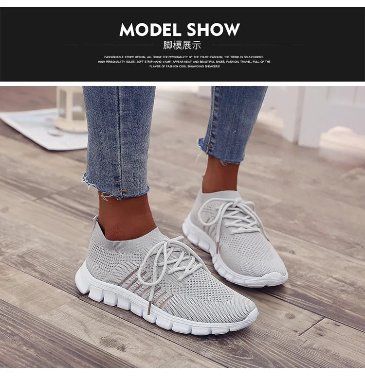 Zapatillas Mujer 2025 Trendy Mesh Platform Sneakers Socks Shoes Tenis Breathable Socofy Casual Sports Shoes Women Flats 1684