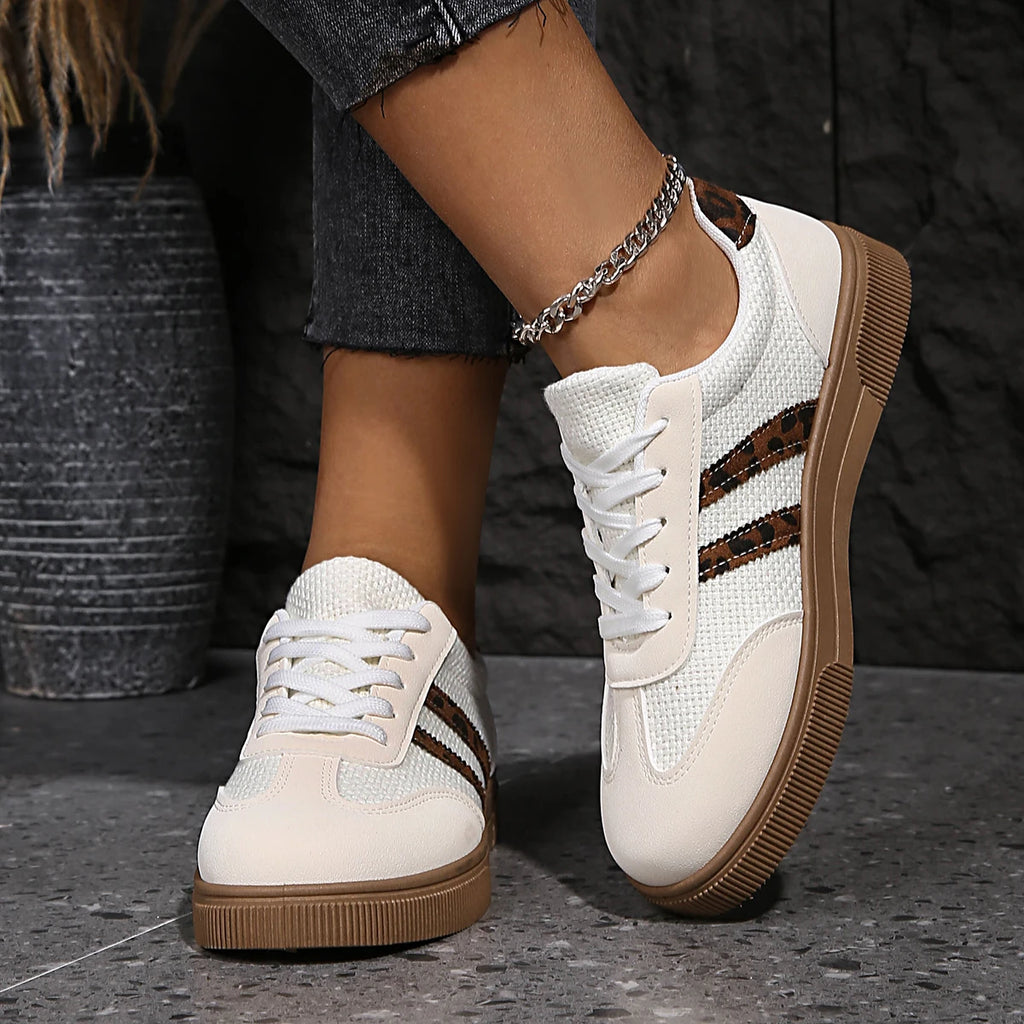 Shoes Woman Trend Casual Sneakers Comfortable Lace Up Flats Tennis Shoe Breathable Walking Jogging Shoe Zapatillas De Mujer