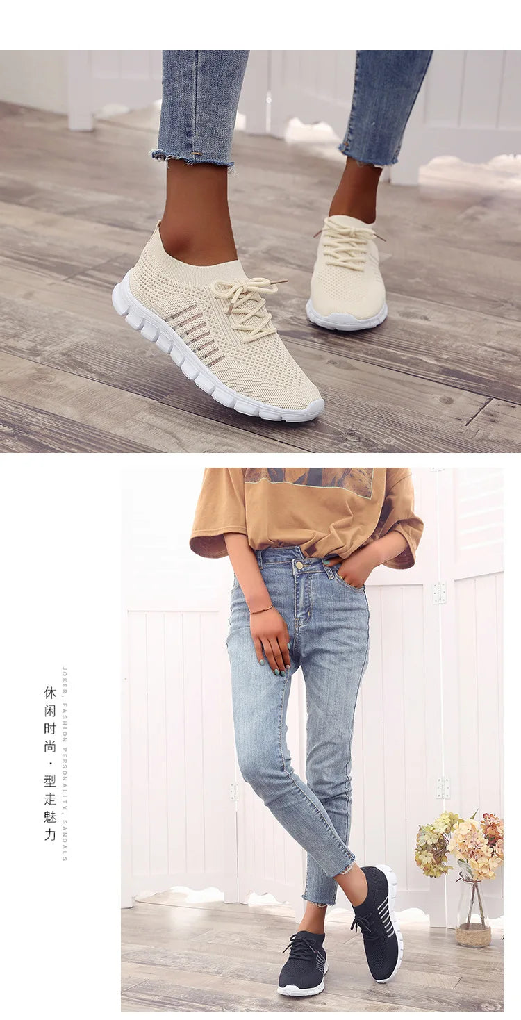 Zapatillas Mujer 2025 Trendy Mesh Platform Sneakers Socks Shoes Tenis Breathable Socofy Casual Sports Shoes Women Flats 1684
