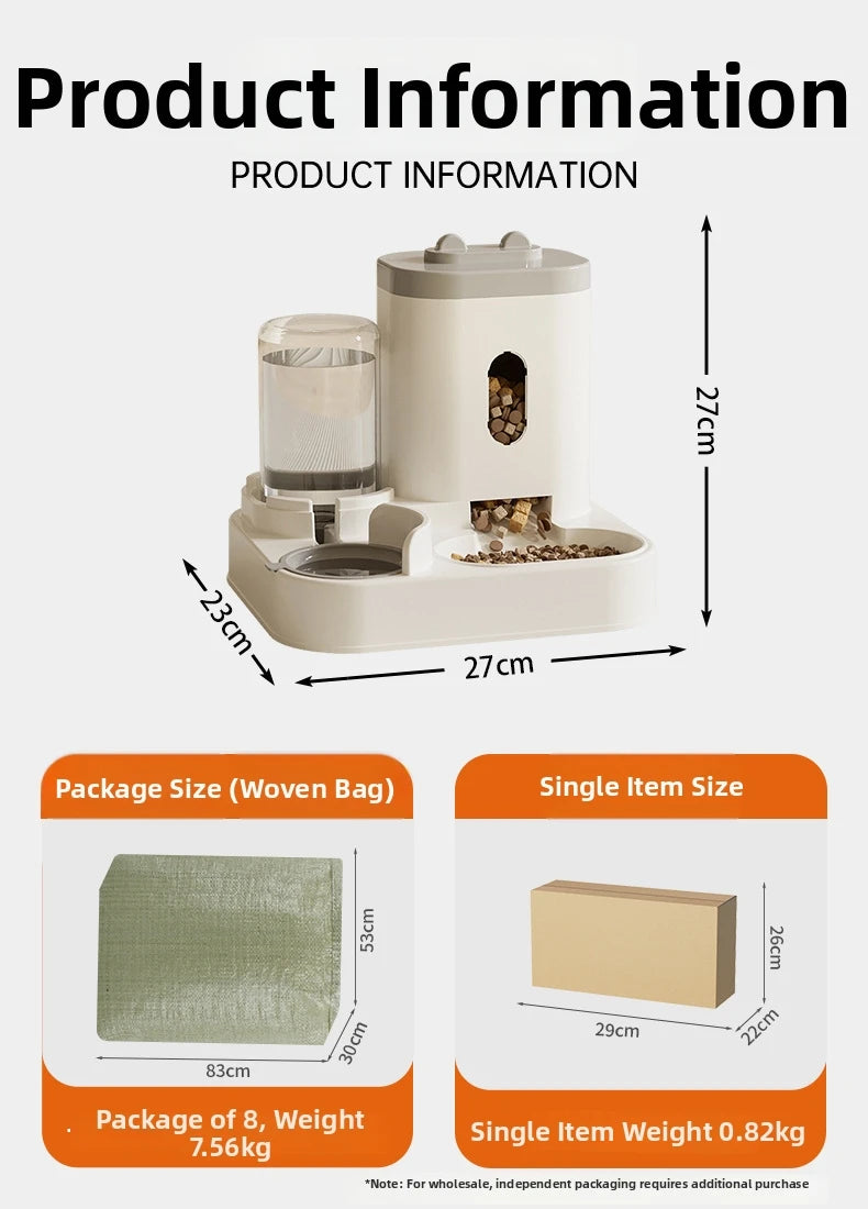 26 New Model Automatic Cat Feeder Dog Bowl Pet Bowl Cat Dish 2-in-1 Water Dispenser Cat Bowl Pet Supplies
