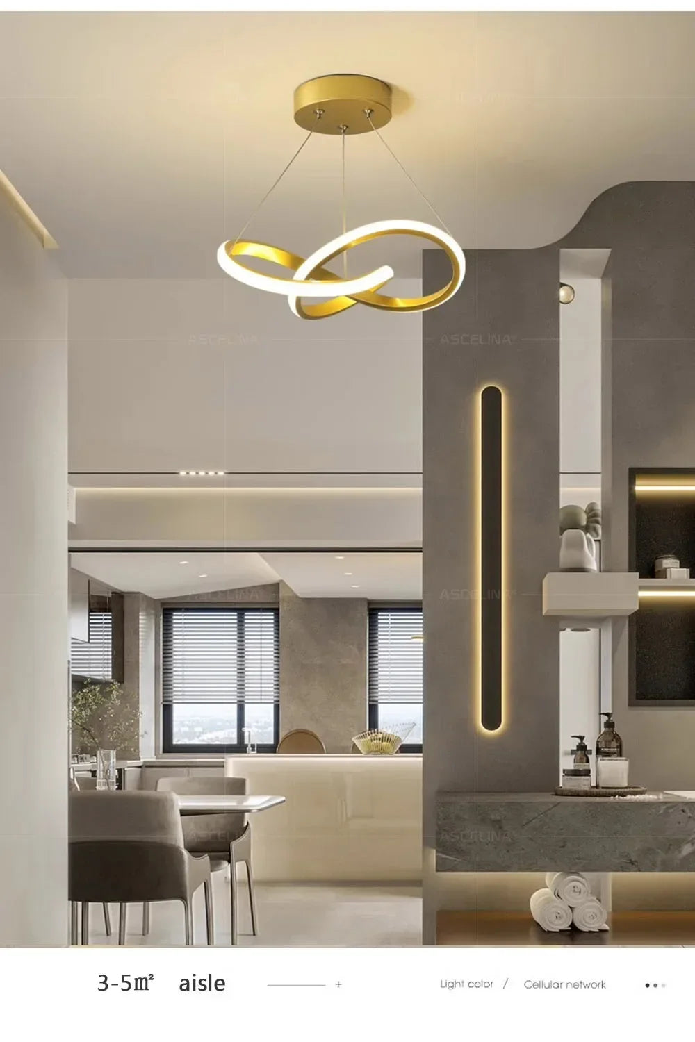 Modern LED Pendant Light With Irregular Streamlined Design Creative Small Hanging Light For Bedrooms Dining Rooms Study Rooms