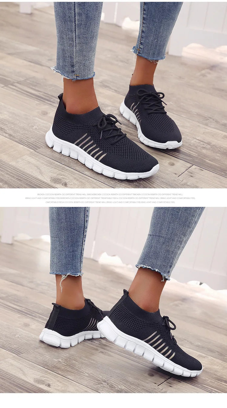 Zapatillas Mujer 2025 Trendy Mesh Platform Sneakers Socks Shoes Tenis Breathable Socofy Casual Sports Shoes Women Flats 1684