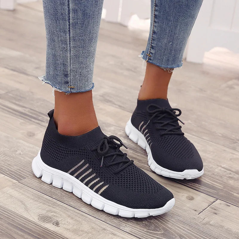 Zapatillas Mujer 2025 Trendy Mesh Platform Sneakers Socks Shoes Tenis Breathable Socofy Casual Sports Shoes Women Flats 1684