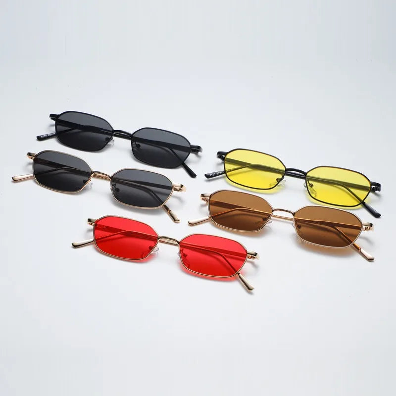 Fashion Small Rectangle Sunglasses Men Women Vintage Square Driving Sun Glasses Luxury Brand Metal Frame Eyewear Gafas De Sol
