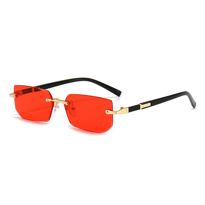 Popular Women Men Shades Oval Sun Glasses for Woman Man Summer Traveling UV400 Rimless Sunglasses Round Fashion Gafas De Sol