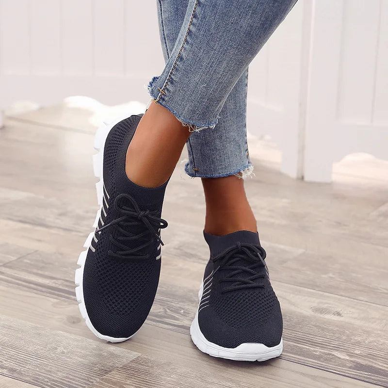 Zapatillas Mujer 2025 Trendy Mesh Platform Sneakers Socks Shoes Tenis Breathable Socofy Casual Sports Shoes Women Flats 1684