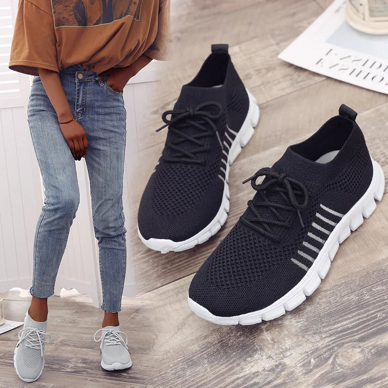Zapatillas Mujer 2025 Trendy Mesh Platform Sneakers Socks Shoes Tenis Breathable Socofy Casual Sports Shoes Women Flats 1684