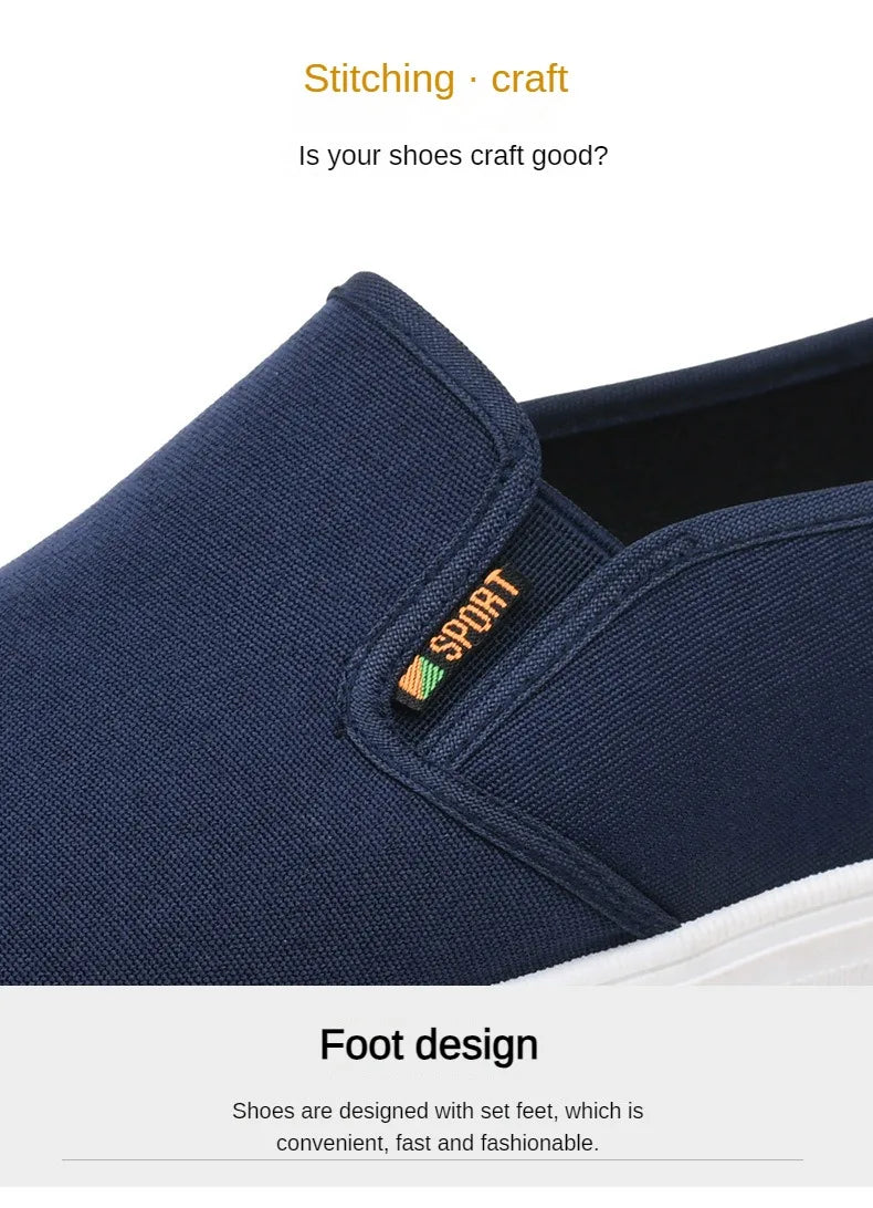 Men Canvas Shoe Casual Sneaker for MenLight Slip-on Vulcanized Comfortable Male Flats Loafers New Black Trainers Zapatos Hombre