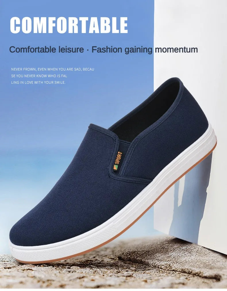 Men Canvas Shoe Casual Sneaker for MenLight Slip-on Vulcanized Comfortable Male Flats Loafers New Black Trainers Zapatos Hombre