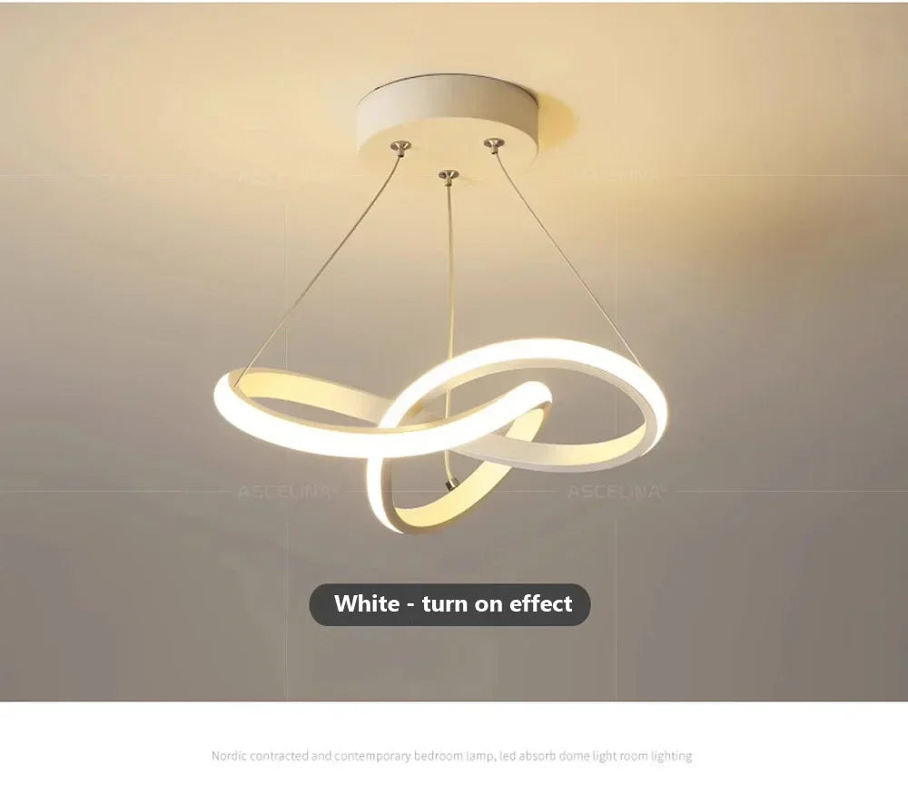 Modern LED Pendant Light With Irregular Streamlined Design Creative Small Hanging Light For Bedrooms Dining Rooms Study Rooms